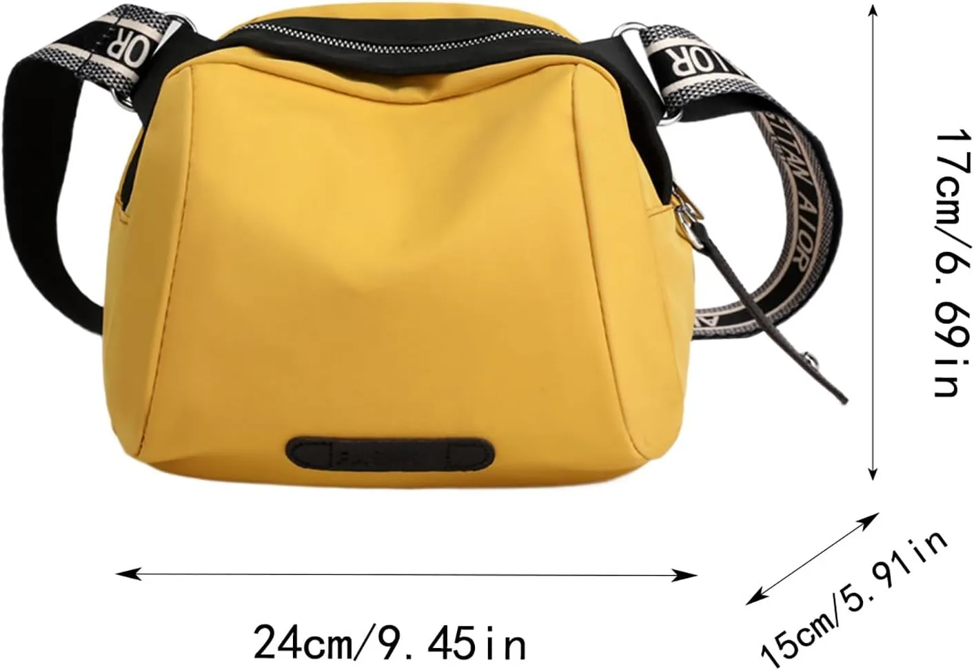 New Fashionable Casual Shoulder Bag Lightweight Nylon Fabric Women Crossbody Bags Mens Messenger Tote (Yellow, One Size)