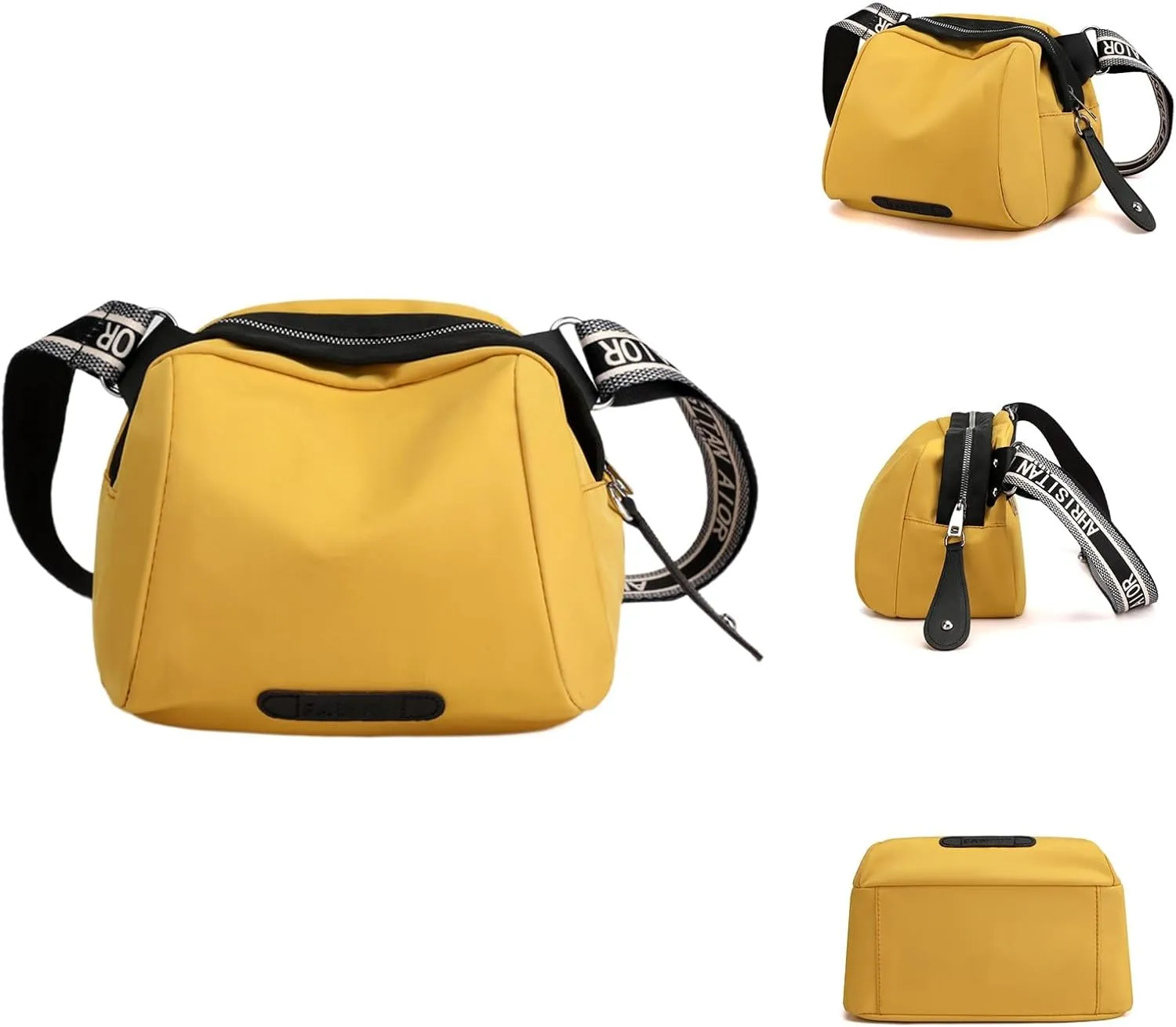 New Fashionable Casual Shoulder Bag Lightweight Nylon Fabric Women Crossbody Bags Mens Messenger Tote (Yellow, One Size)