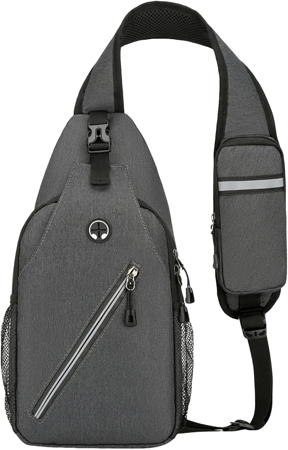 New Simple Men's Splash Proof Chest Bag Sports Leisure Shoulder Bags Fashion Student Messenger Bag (Dark Gray, One Size)