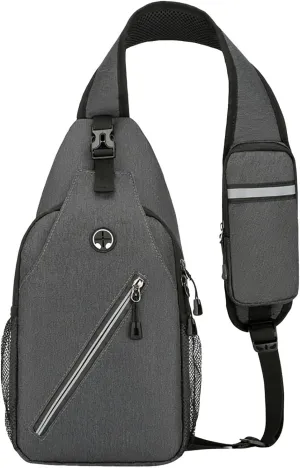New Simple Men's Splash Proof Chest Bag Sports Leisure Shoulder Bags Fashion Student Messenger Bag (Dark Gray, One Size)