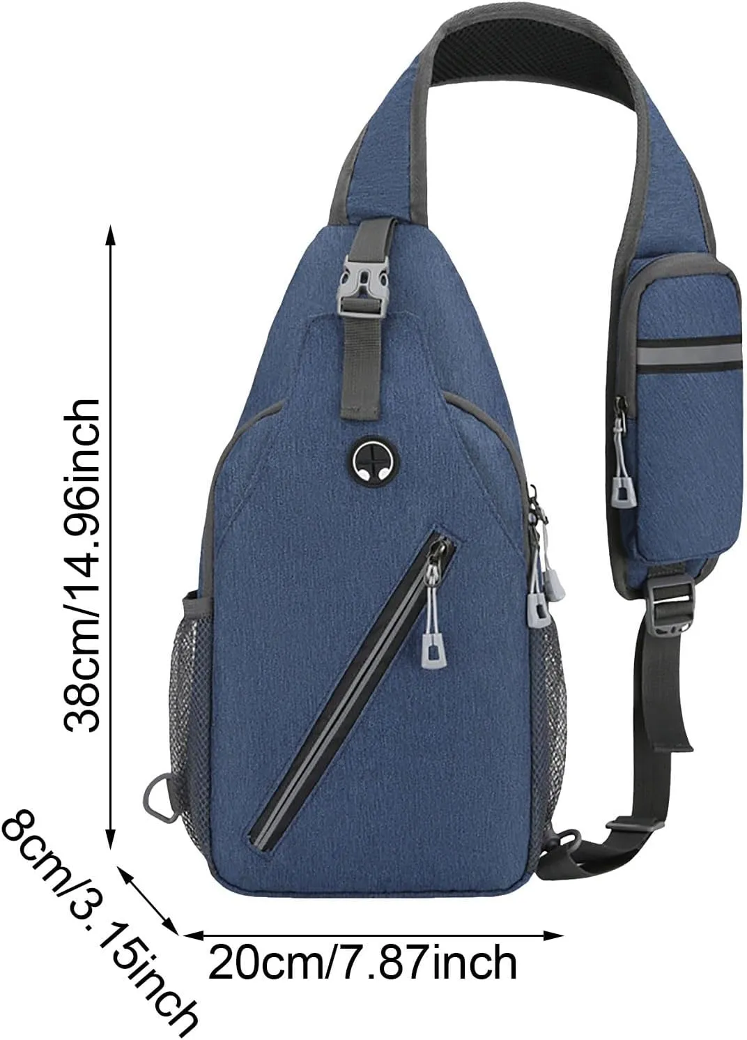 New Simple Men's Splash Proof Chest Bag Sports Leisure Shoulder Bags Fashion Student Messenger Bag (Dark Gray, One Size)