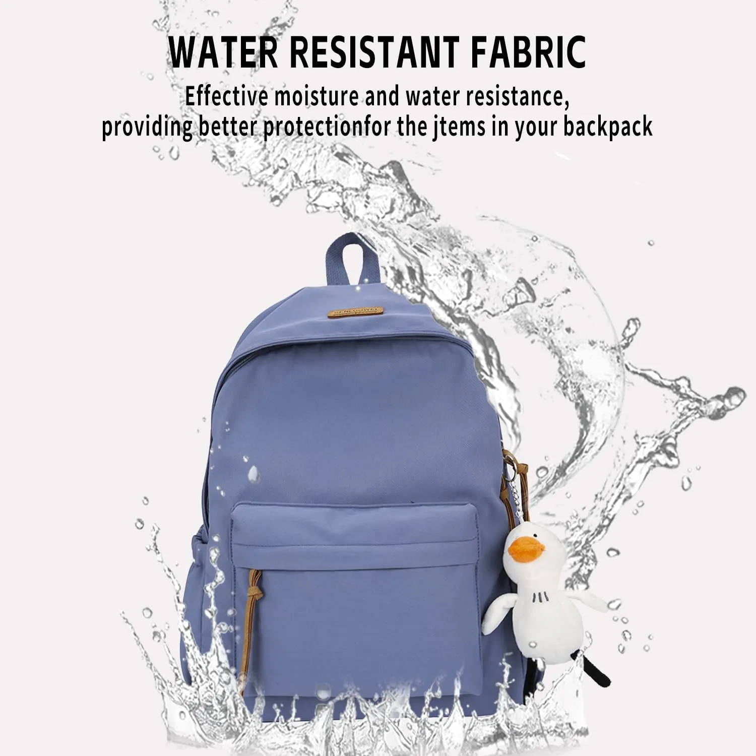 Nylon Backpack for Women Men Cute Pendant Aesthetic Backpack Lightweight Bag 15 Inch Laptop Backpack Casual Backpack (Purple Pendant,Medium)