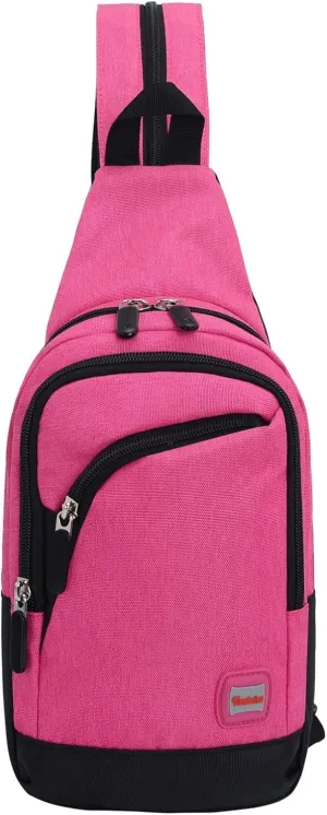 Nylon Pack Trendy Zipper Sling Bag For Outdoor Sports Shoulder Bag Sports Chest Bags Backpack over The (G, One Size)