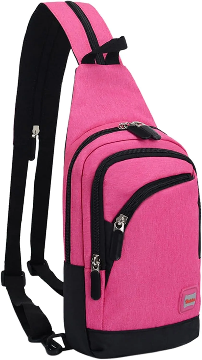 Nylon Pack Trendy Zipper Sling Bag For Outdoor Sports Shoulder Bag Sports Chest Bags Backpack over The (G, One Size)