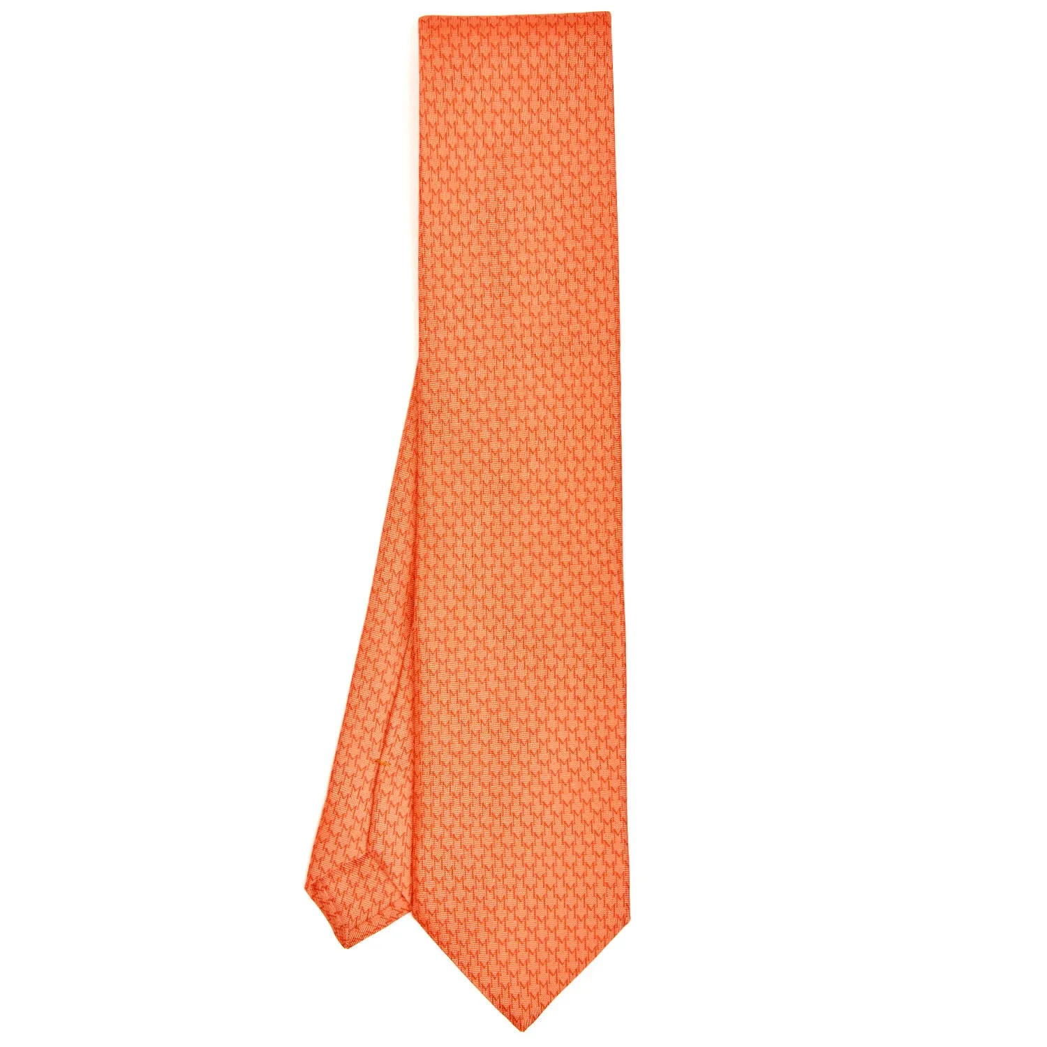ORANGE LADY TIE IN HAND PRINTED SILK