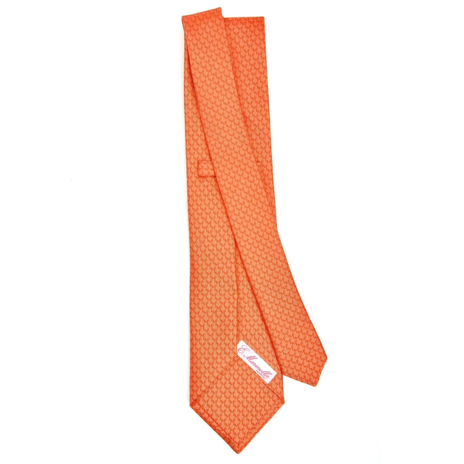 ORANGE LADY TIE IN HAND PRINTED SILK