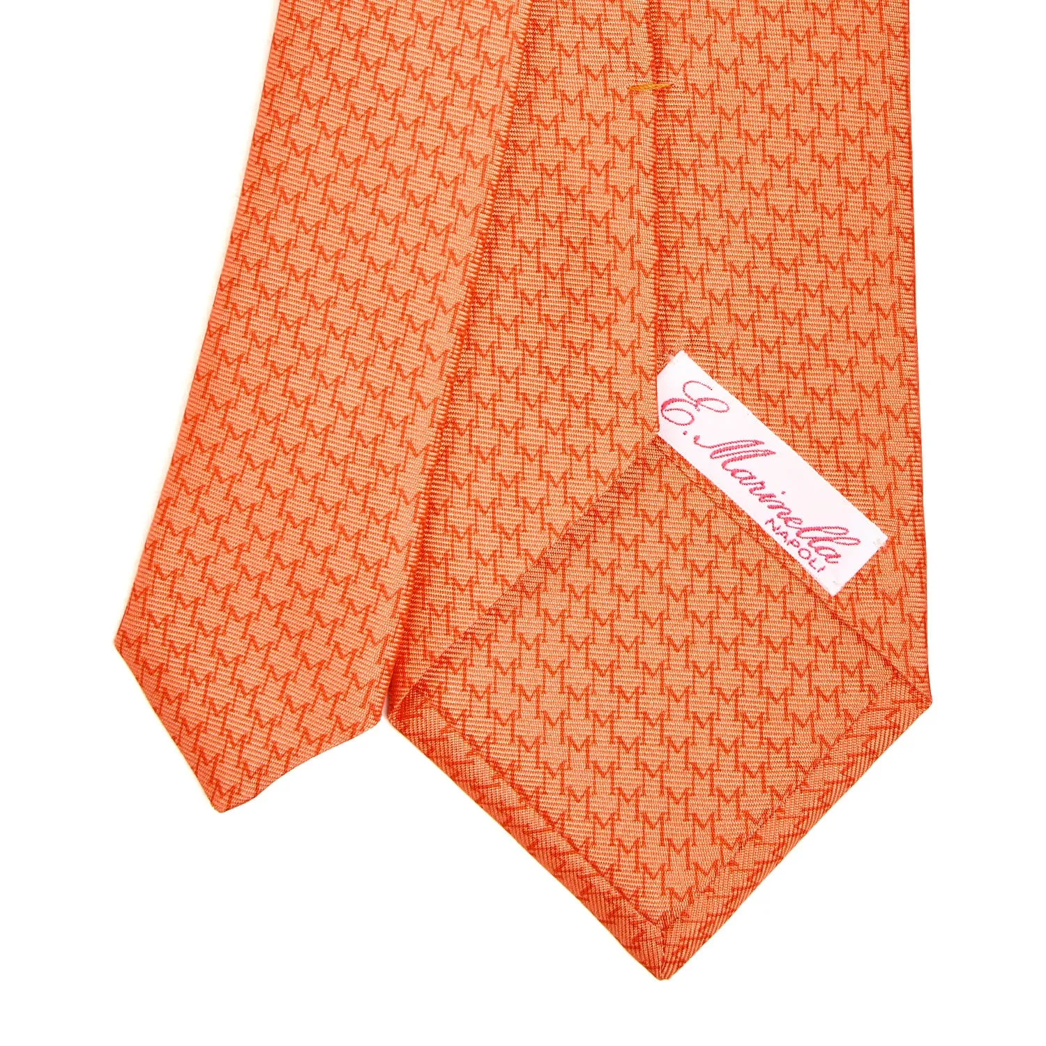 ORANGE LADY TIE IN HAND PRINTED SILK