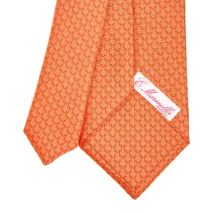 ORANGE LADY TIE IN HAND PRINTED SILK