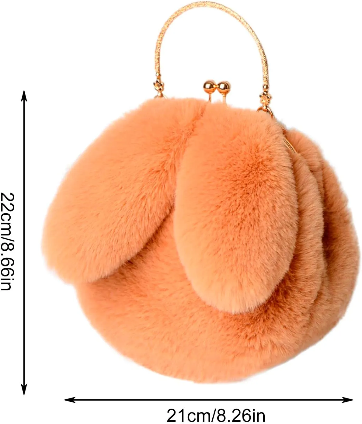 Outdoor Cute Ladies Shoulder Bag Casual Shopping Messenger Bags Round Cat Ear Plush Handbag Womens Small (WH2, One Size)