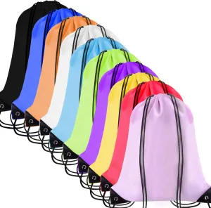 PAXCOO 10Pcs Cinch Sack Drawstring Backpack String Sinch Tote Nap Bag for Gym