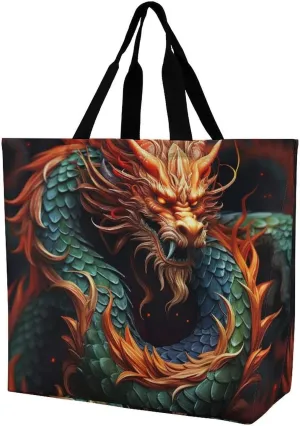 Pelican Bird Blue Sea Sky Beach Bag Reusable Tote Bag Foldable Grocery Bags Women Shopping Bags for Daily Essentials
