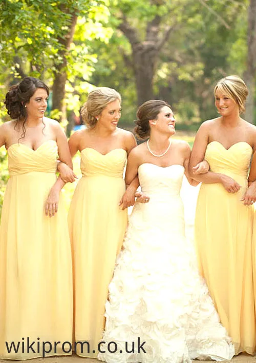 Pleated Sweetheart Floor-Length Stylish A-Line Combination Bridesmaid Dresseses Jaidyn SWKP0025531