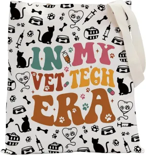 POFULL Dog Lover Gift Veterinary Worker Gift In My Vet Tech Era Tote Bag Vet Tech Gift