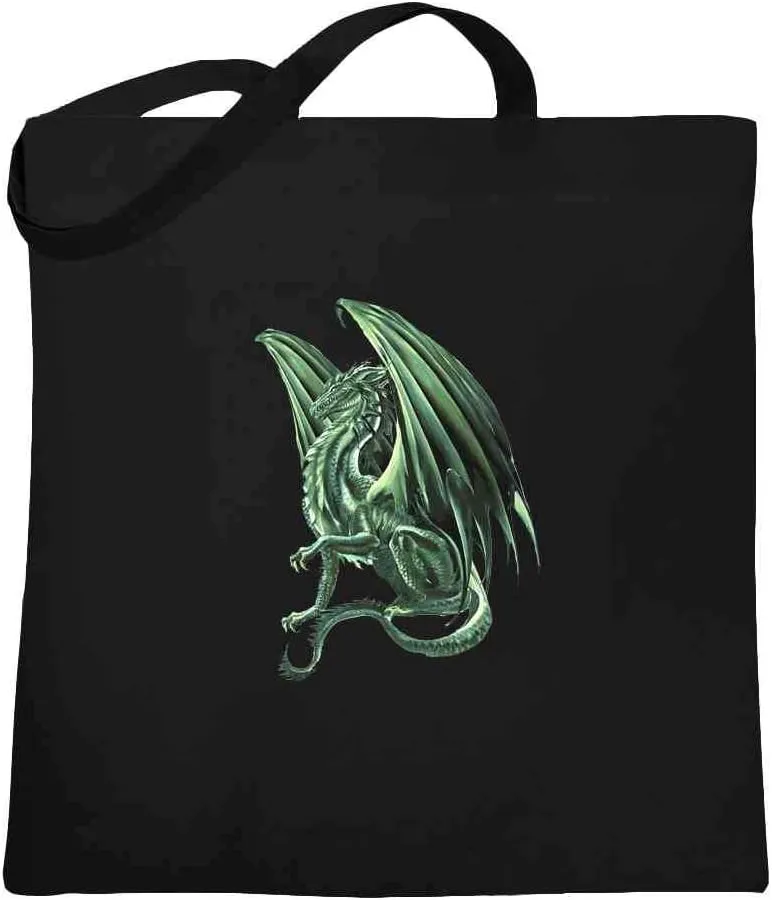 Pop Threads The Green King Dragon by Ruth Thompson Art Canvas Tote Bag