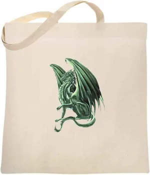 Pop Threads The Green King Dragon by Ruth Thompson Art Canvas Tote Bag