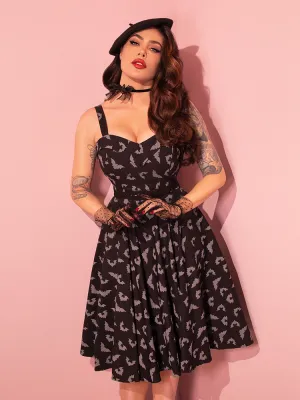 PRE-ORDER - Maneater Swing Dress in Glow in the Dark Bat Print in Black - Vixen by Micheline Pitt