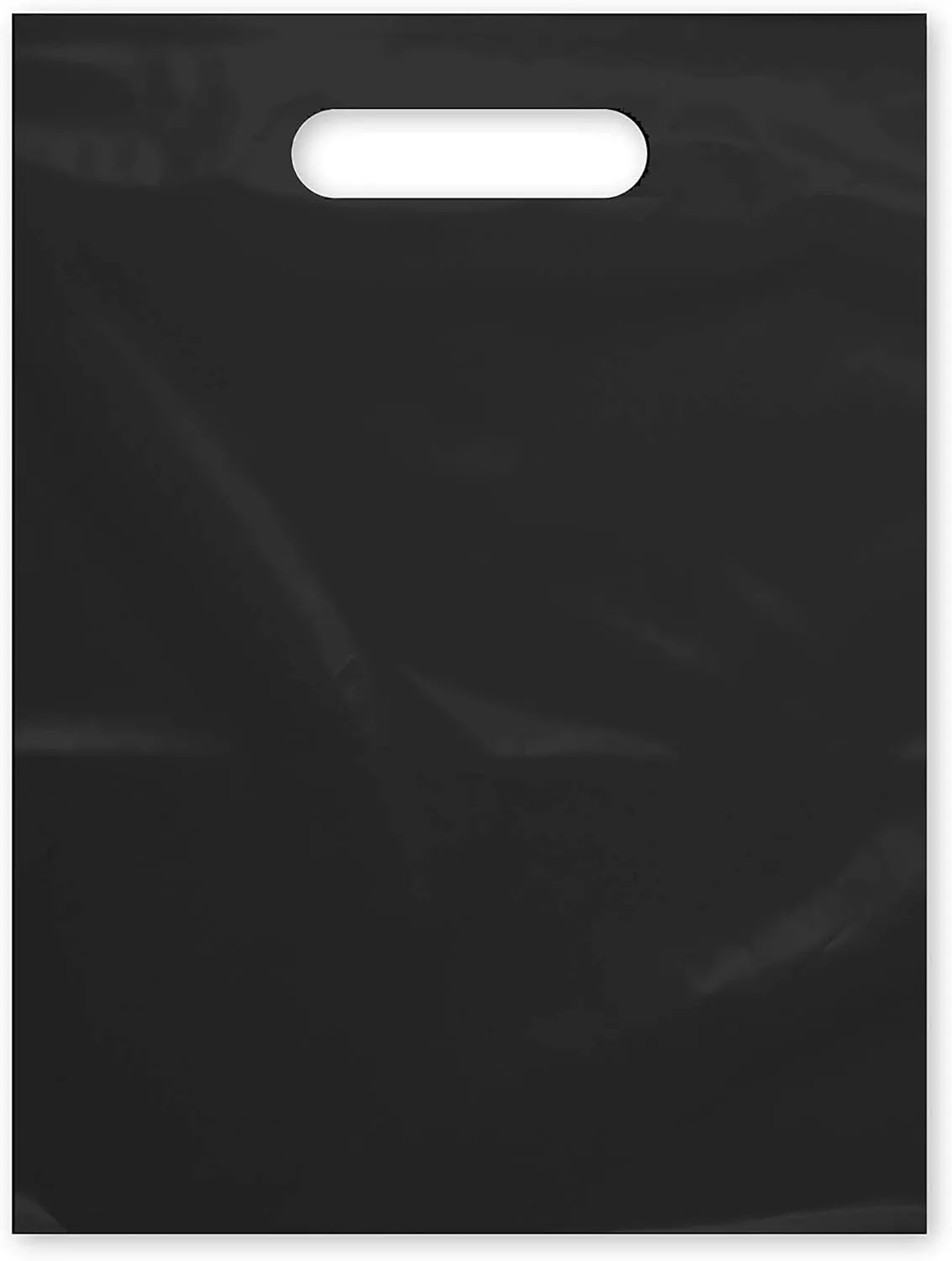 Purple Q Crafts Plastic Bag with Die Cut Handle 9" x 12" Black 100 Pack Plastic Merchandise Bags