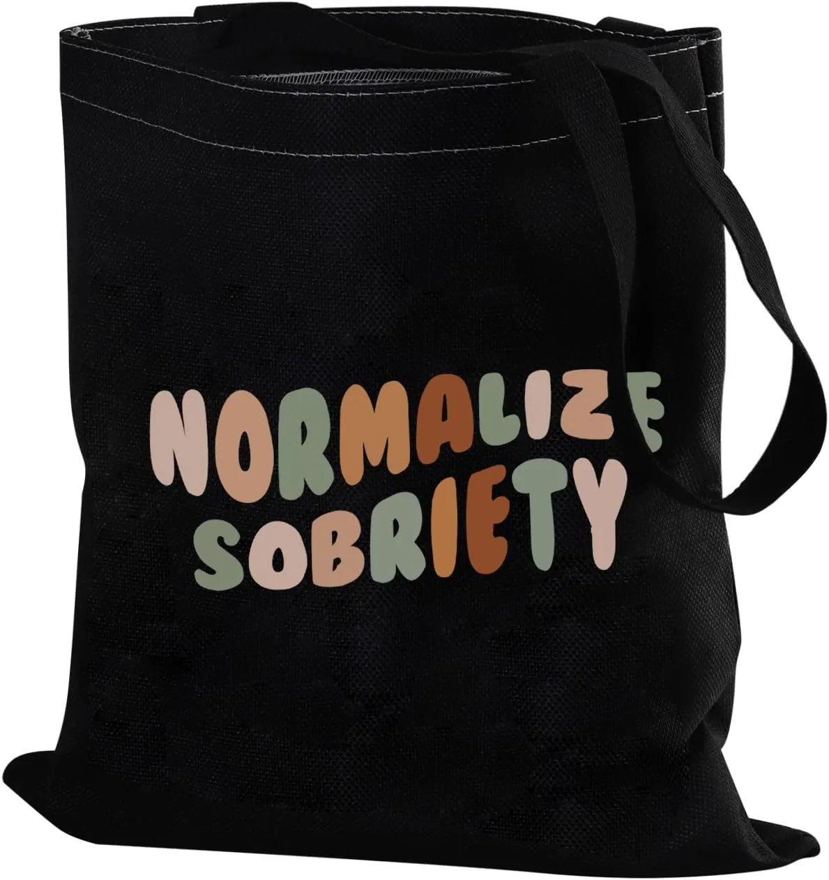 PXTIDY Normalize Sobriety Tote Bag Normalize Sobriety Clean Sober Recovery Gift Sober Anniversary Sobriety Badass Gifts