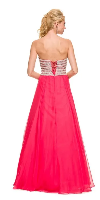 Red Jewel Embellished Evening Dress