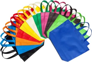 Reusable Gift Bag With Handles 22 Pcs Large Tote Bags Bulk 11 Colors for Shopping Groceries Birthday Party Favor Snacks DIY Painting Halloween Christmas Gift, 15 Inch 13 Inch