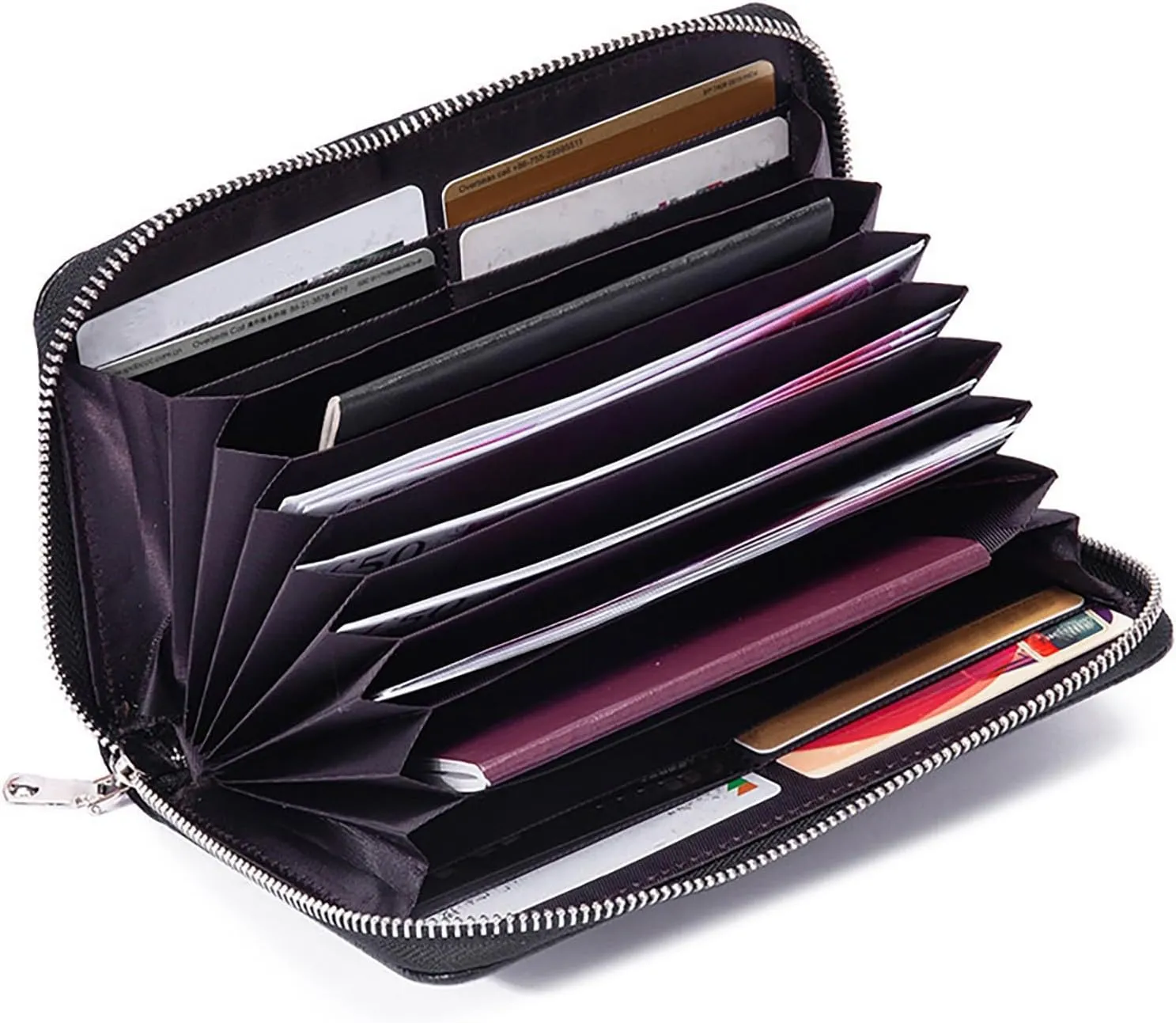 Rfid Wallet Women,2024 New Leather Wallet Wristlet for Women,Zip Around Bifold Large Capacity Rfid Blocking Credit Card Holder Clutch Purses,Travel Wallet for Girls Ladies Mom Women
