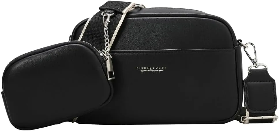 Rungion Casual Crossbody Bags for Women Vegan Leather Phone Purses Small Shoulder Handbags Satchels with Wide Strap