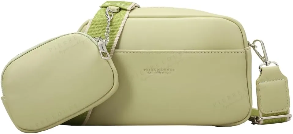 Rungion Casual Crossbody Bags for Women Vegan Leather Phone Purses Small Shoulder Handbags Satchels with Wide Strap