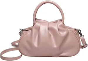 Rungion Small Cute Cloud Crossbody Shoulder Bag for Women Vegan Leather Phone Purse Pleated Top Handle Handbag Satchels