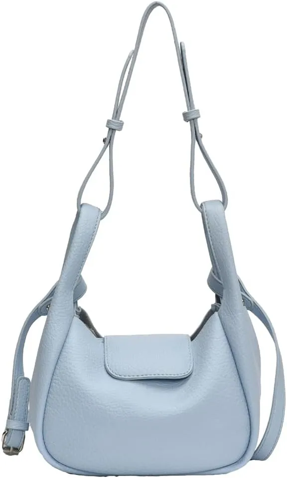 Rungion Womens Trendy Bucket Handbag Purse Small Vegan Leather Shoulder Crossbody Bag Cute Y2k Satchels 2Pcs