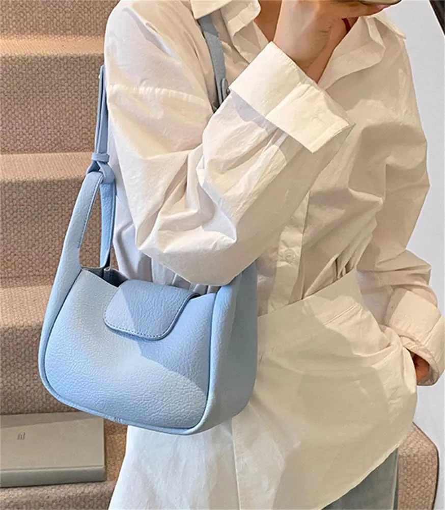 Rungion Womens Trendy Bucket Handbag Purse Small Vegan Leather Shoulder Crossbody Bag Cute Y2k Satchels 2Pcs