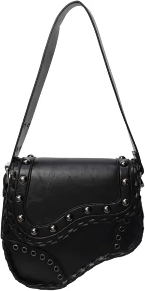 Saddle Bag Studded Purse Y2k Punk Cute Purses Cowgirl Streetwear 90s Fall Vintage Shoulder Purses Shoulder Bag