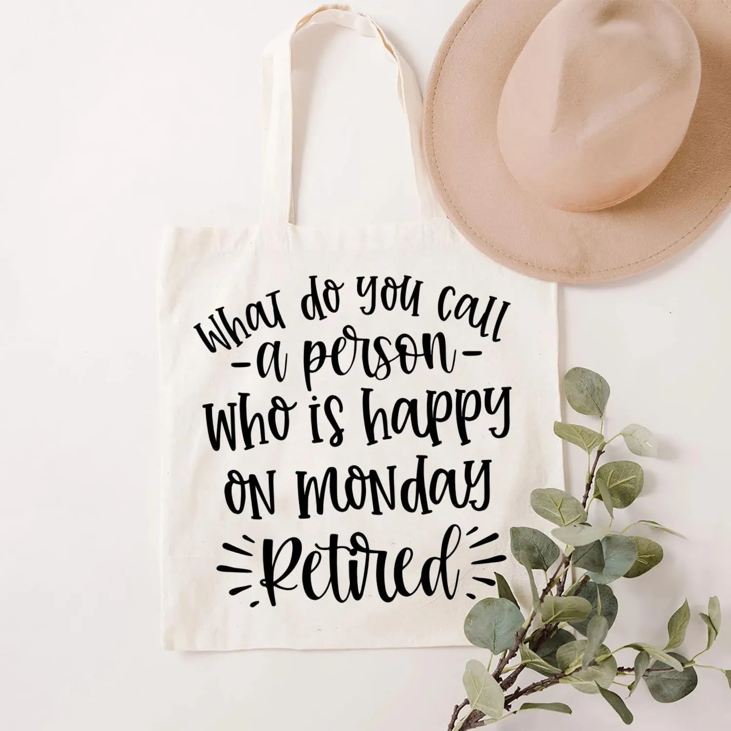 SAUIVD Women's What Do You Call A Person Who Is Happy On Monday Tote Bags Casual Handbag Reusable Shopping Bags