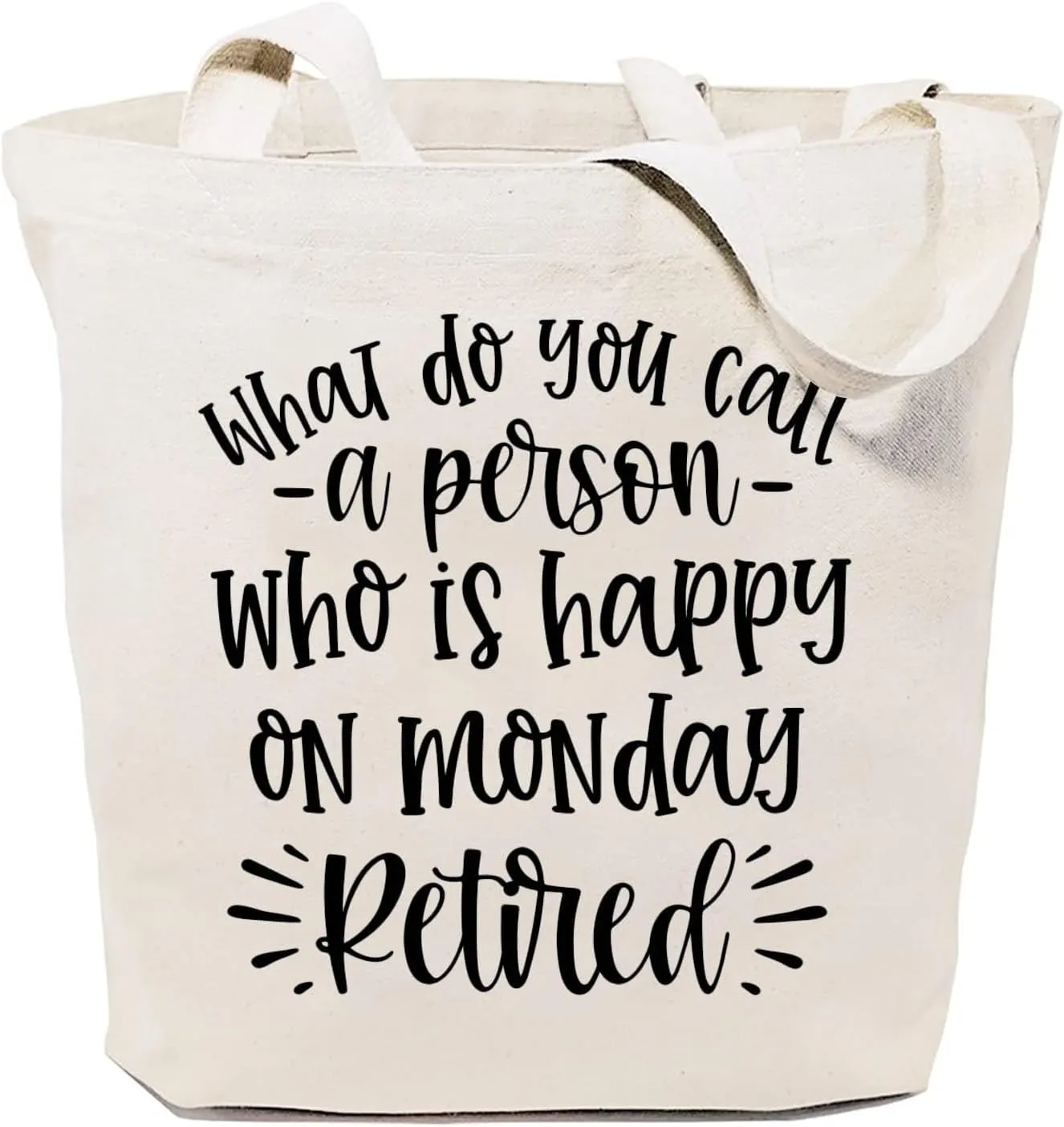 SAUIVD Women's What Do You Call A Person Who Is Happy On Monday Tote Bags Casual Handbag Reusable Shopping Bags