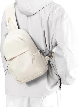 SEAFEW Tactical Backpacks Small Sling Bag Crossbody Backpack Shoulder Bag for Men Women, Multipurpose Anti-Theft Cross Body Chest Bags, One Strap Backpack for Walking Biking Travel Cycling Off White