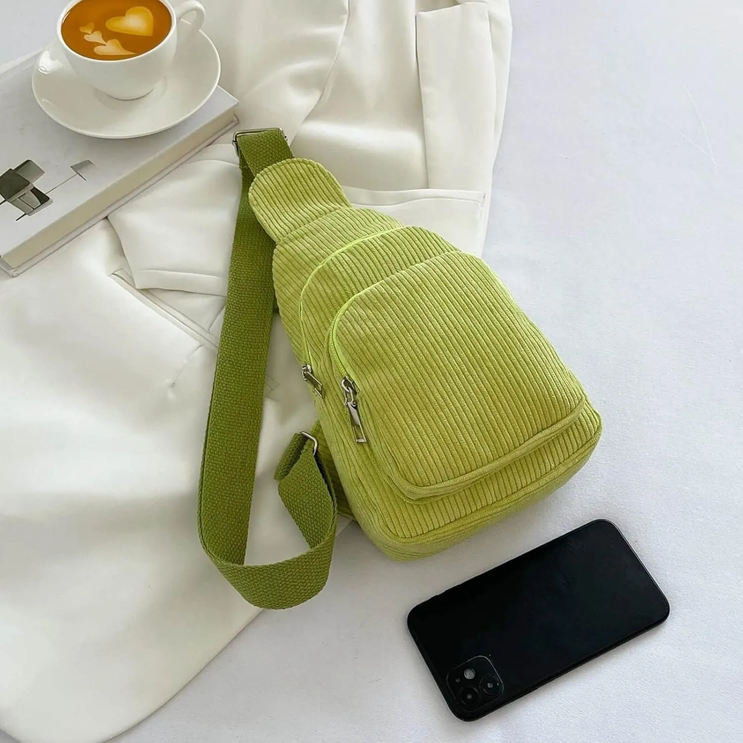 Shoulder Handbags Mini Corduroy Sling Bag Women Shoulder Bag Chest Purse Package