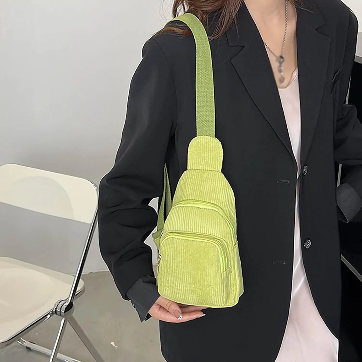 Shoulder Handbags Mini Corduroy Sling Bag Women Shoulder Bag Chest Purse Package