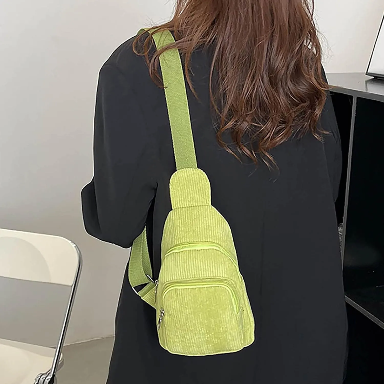 Shoulder Handbags Mini Corduroy Sling Bag Women Shoulder Bag Chest Purse Package