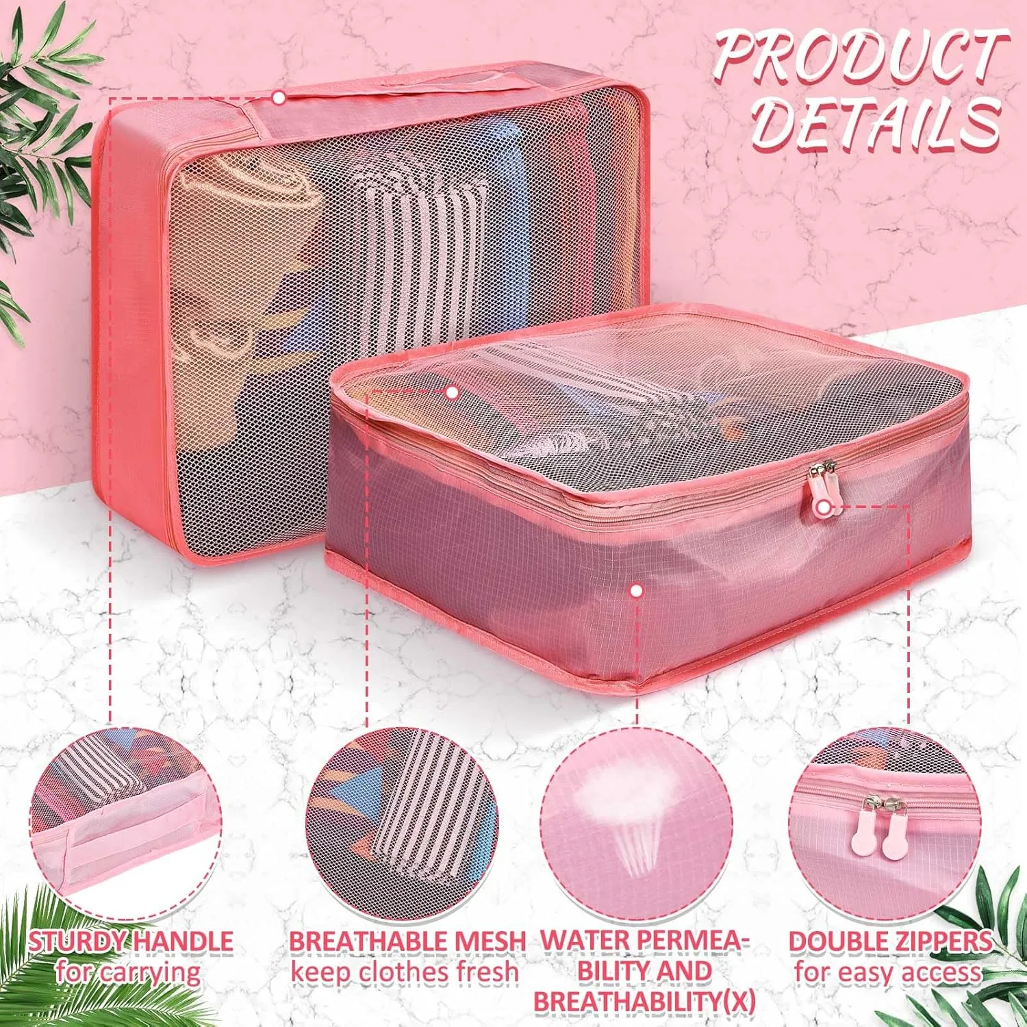 Silkfly 12 Pcs Packing Cubes for Suitcase Travel Luggage Bags Bulk Mesh Organizer Set for Hiking Camping Backpacking Clothes Accessories(Watermelon Red)