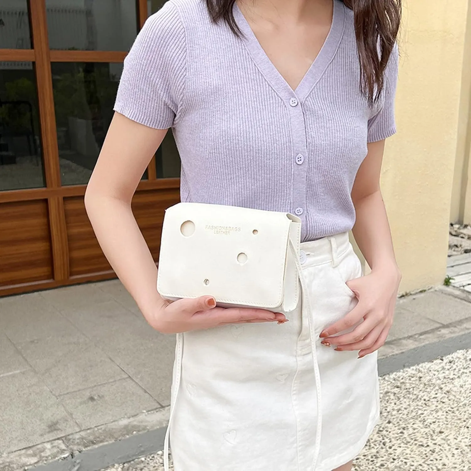 Sling Bags for Women Anti Theft Travel Women's Crescent Shoulder Bags with Adjustable Strap Transparent Bag(White)