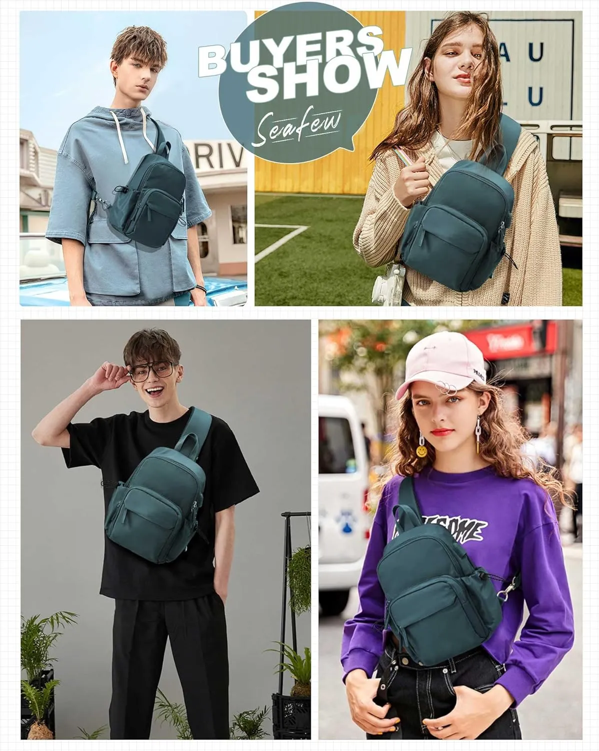 Sling Crossbody Bag for Men Women, Tactical Backpack Shoulder Daypack Mini Anti-Theft Motorcycle Chest Bags, Small One Strap Backpack for Casual Travel Hiking Outdoor Sports Blue