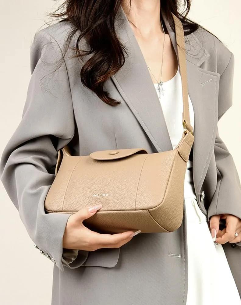 Small Vegan Leather Crossbody Bag for Women Trendy Dumpling Tote Shoulder Purses Ladies Chic Handbags Satchels