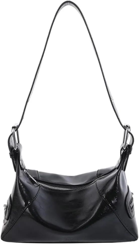 Small Vegan Leather Shoulder Bag for Women Y2k Dumpling Tote Purses Ladies Trendy Handbags Underarm Satchels
