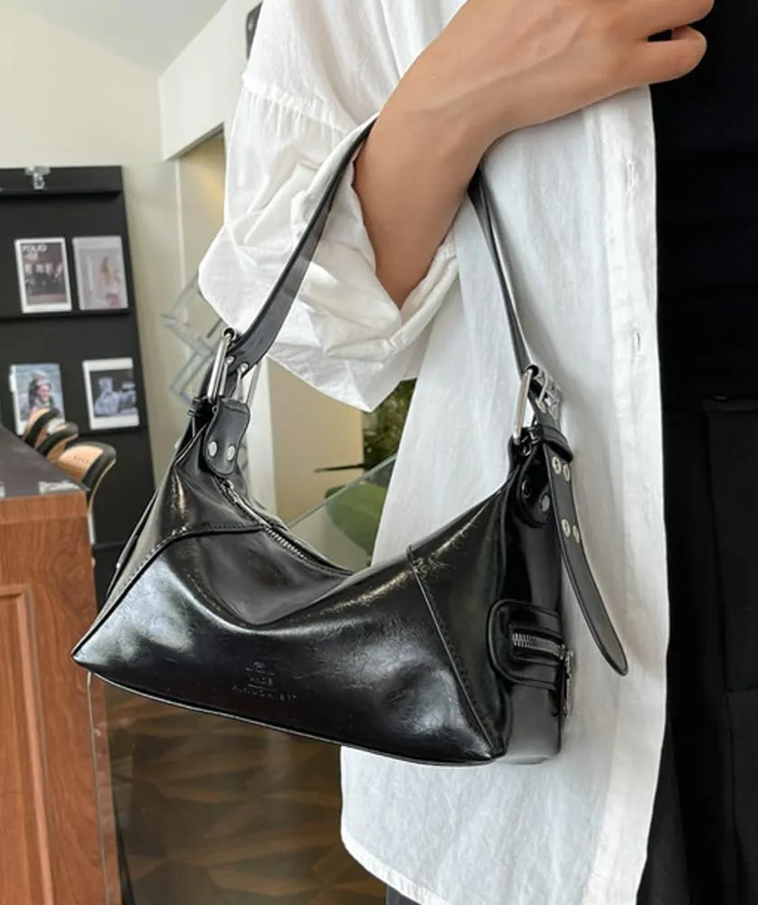 Small Vegan Leather Shoulder Bag for Women Y2k Dumpling Tote Purses Ladies Trendy Handbags Underarm Satchels