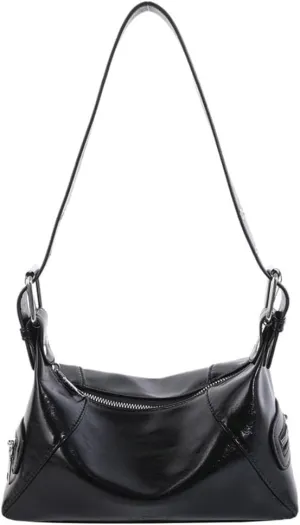 Small Vegan Leather Shoulder Bag for Women Y2k Dumpling Tote Purses Ladies Trendy Handbags Underarm Satchels