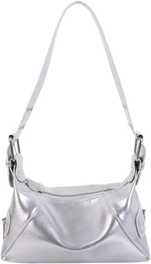 Small Vegan Leather Shoulder Bag for Women Y2k Dumpling Tote Purses Ladies Trendy Handbags Underarm Satchels