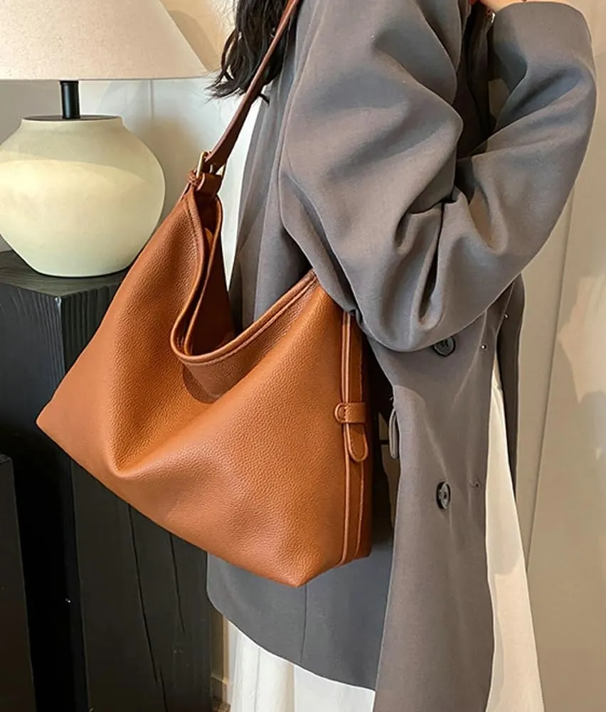 Soft Vegan Leather Shoulder Bags for Women Casual Crossbody Tote Purse Handbag Ladies Work Top Handle Satchels 2psc