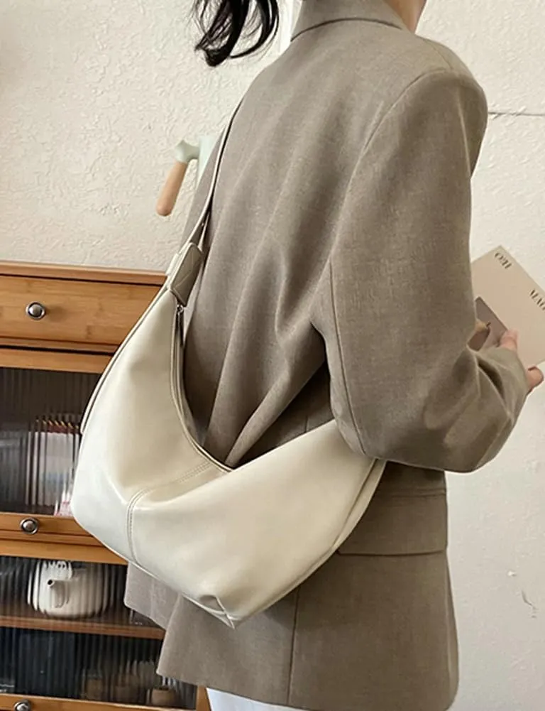 Soft Vegan Leather Shoulder Crossbody Bag for Women Small Dumpling Tote Purses Ladies Vintage Handbags Satchels