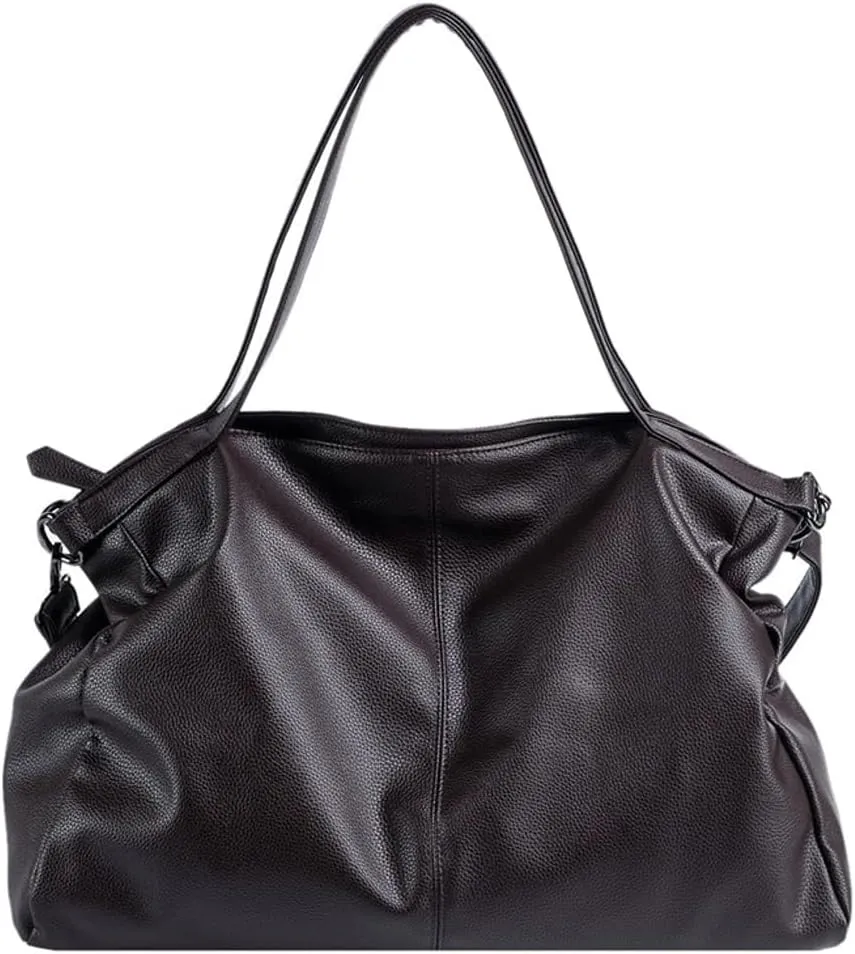 Soft Vegan Leather Tote Bag for Women Large Shoulder Crossbody Purse Top Handle Handbags Slouchy Travel Satchels