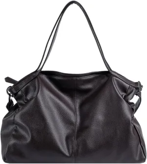 Soft Vegan Leather Tote Bag for Women Large Shoulder Crossbody Purse Top Handle Handbags Slouchy Travel Satchels