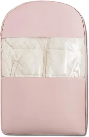 Space Saving Hanging Garment Bag with Self Compression Zipper, Coat Storage Bag Hanging for Moving or Storaging Clothes, Hanging Garment Bag(Pink,Medium)